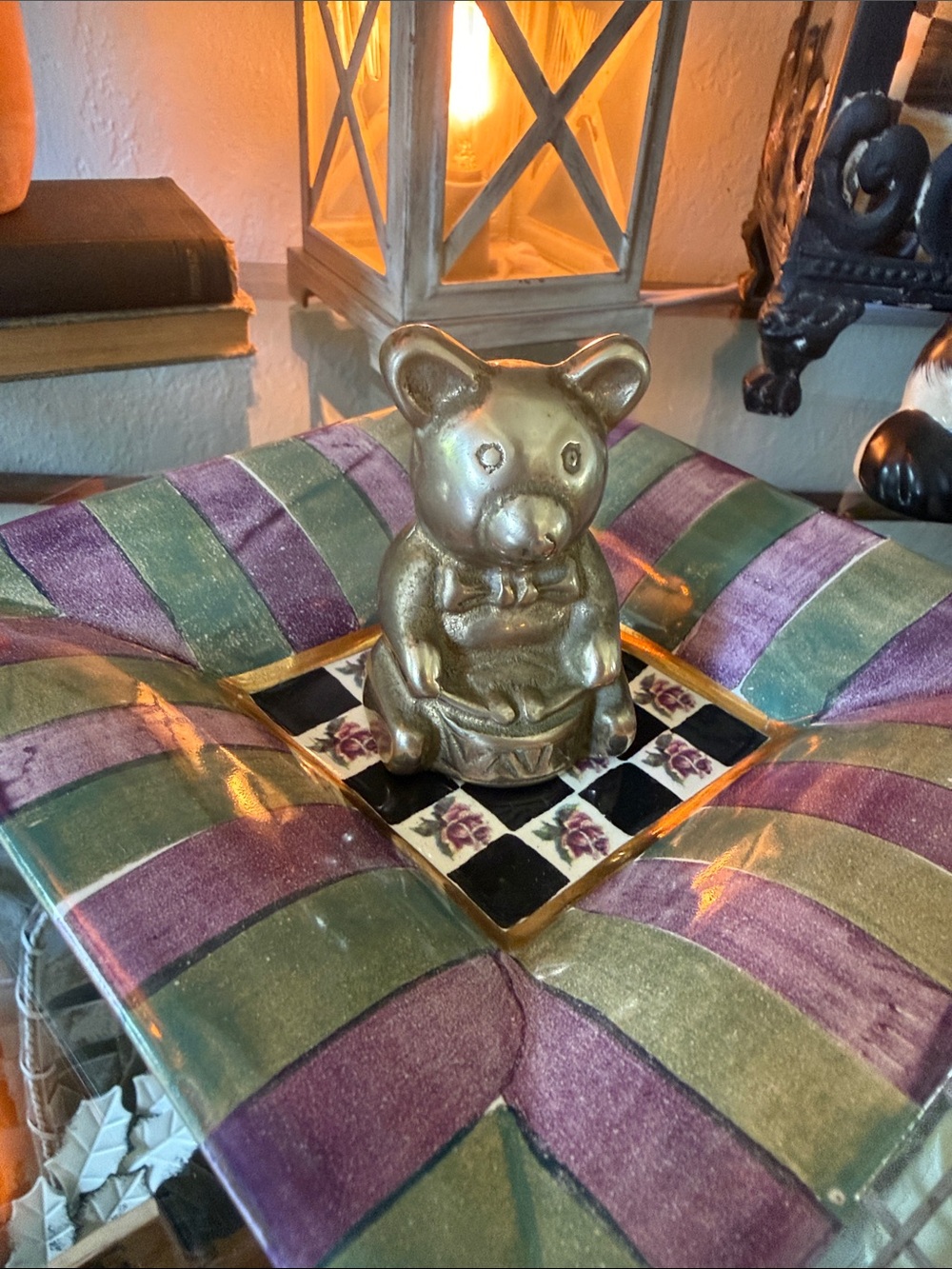 Vintage Brass Bear Playing A Drum - Picture 10 of 11